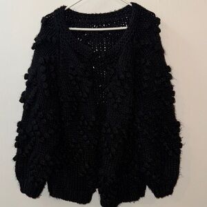 Elegant Black V-Neck Knit Sweater